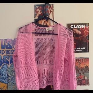 pink hollister cardigan